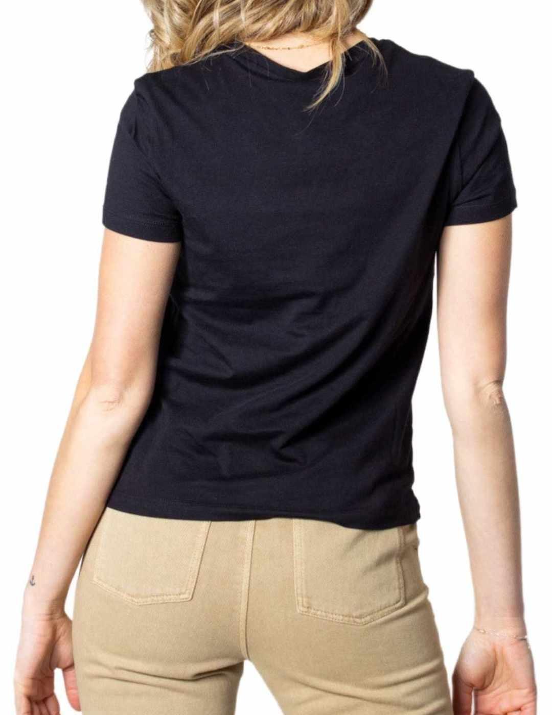 Camiseta Feather Only plumas negras para mujer-b