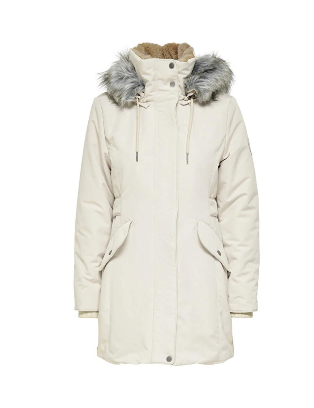 Parka Only Priska blanca para mujer-b