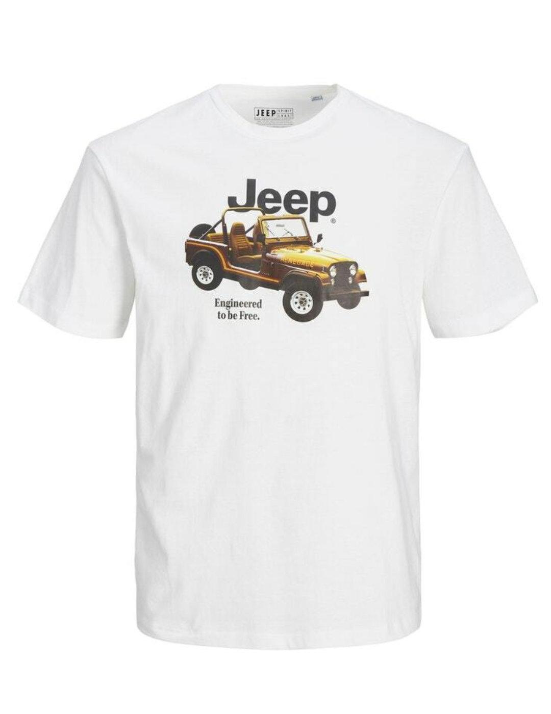 Camiseta Jack&Jones Jeep blanco para hombre-b