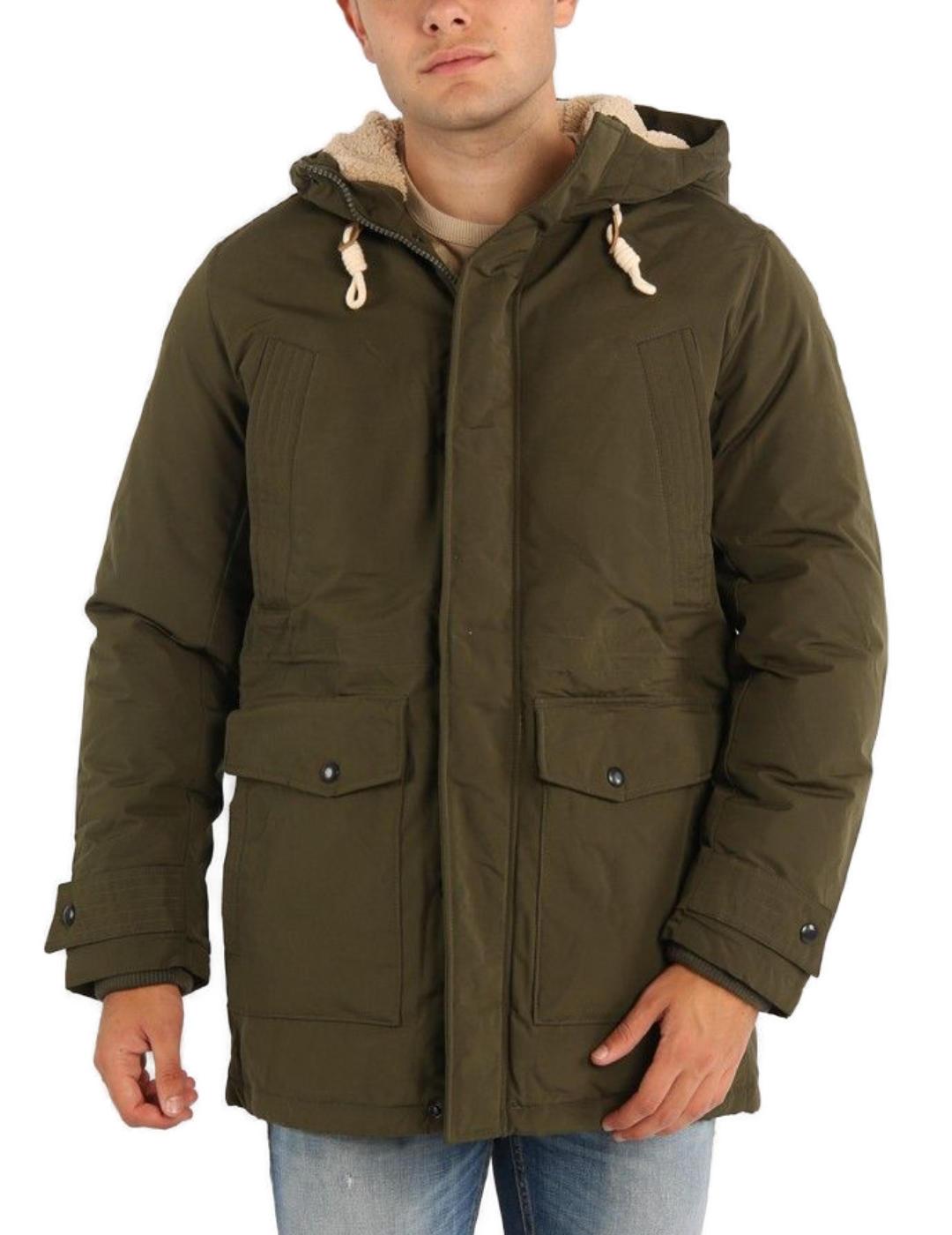 Parka Jack&Jones Mash verde oscuro para hombre -b