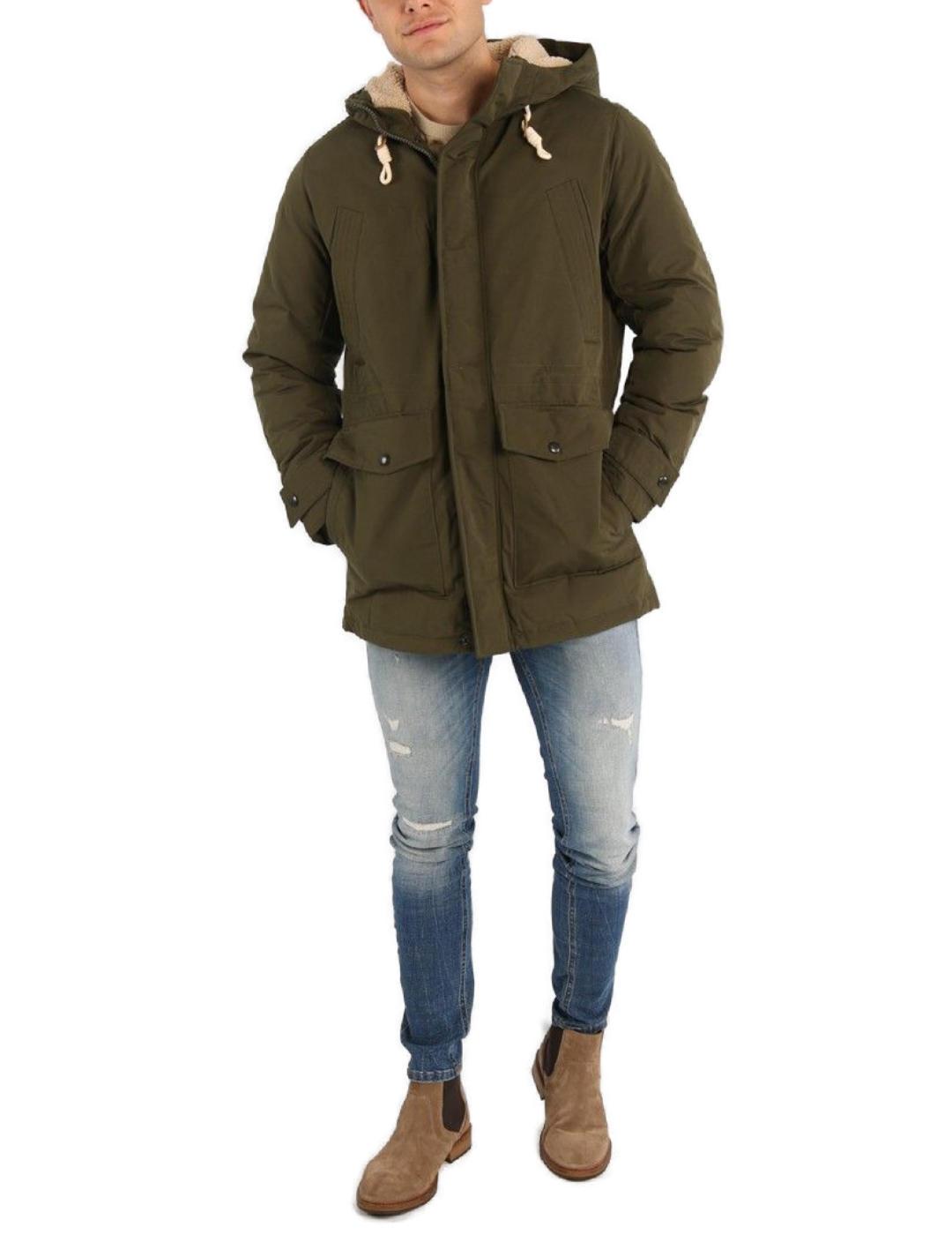 Parka Jack&Jones Mash verde oscuro para hombre -b