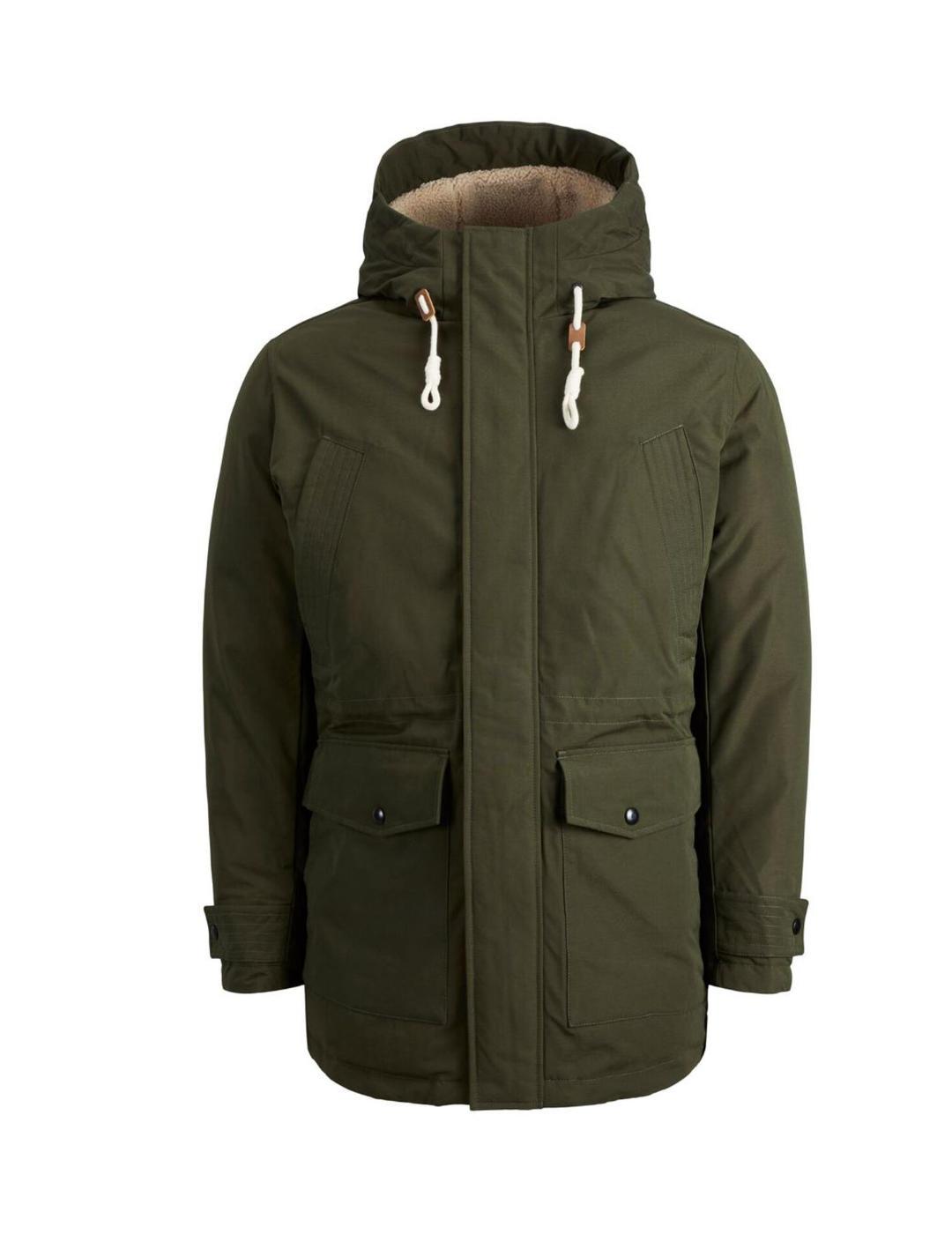 Parka Jack&Jones Mash verde oscuro para hombre -b