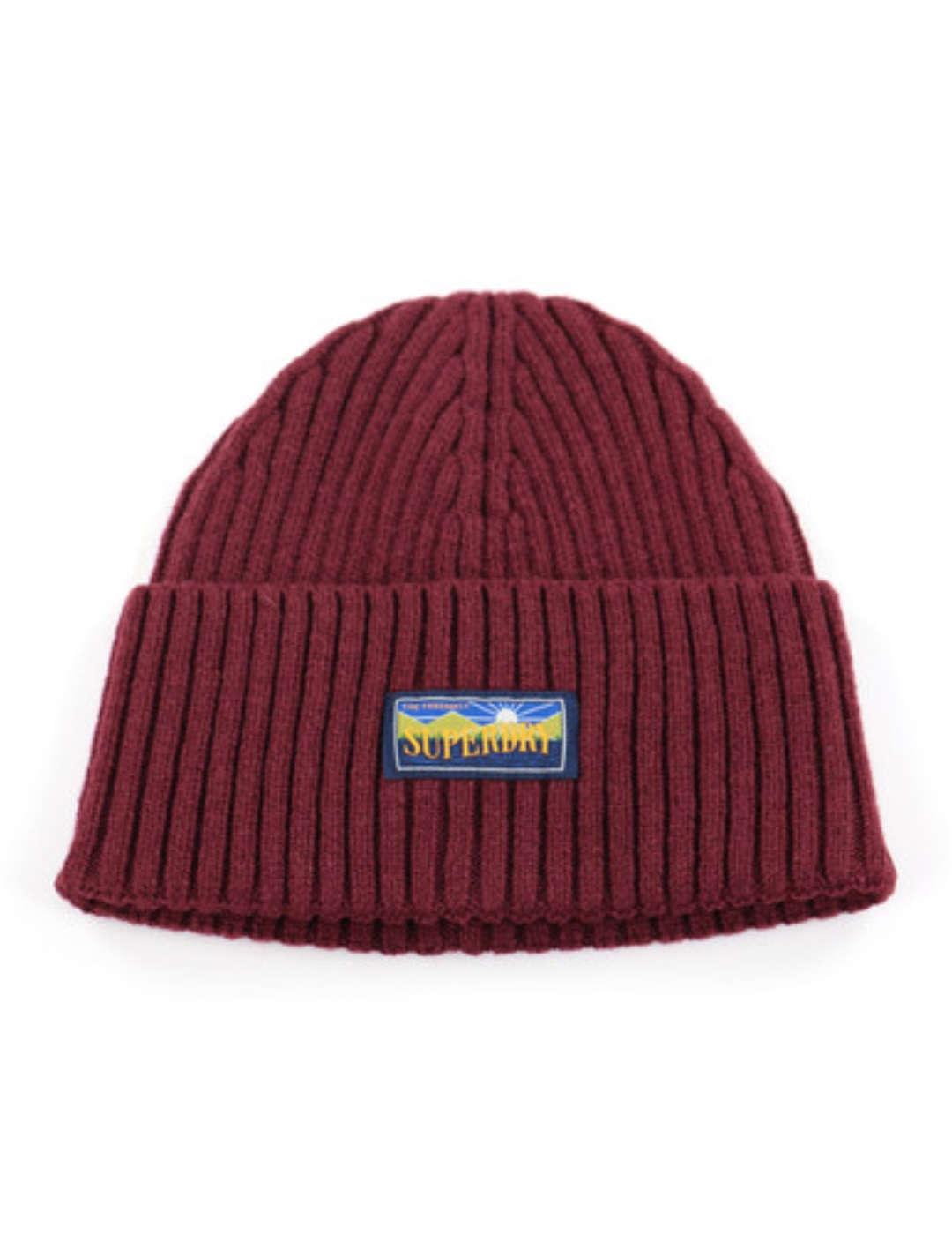 Gorro Superdry Vintage radar granate de hombre-b