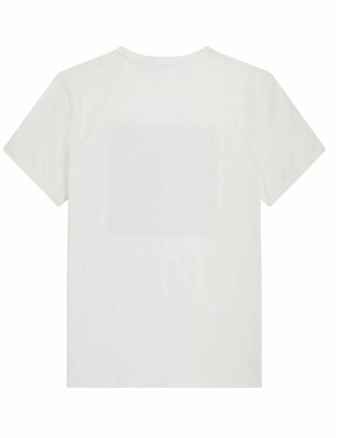 Camiseta Fred Perry blanca cuadrado negro hombre-b