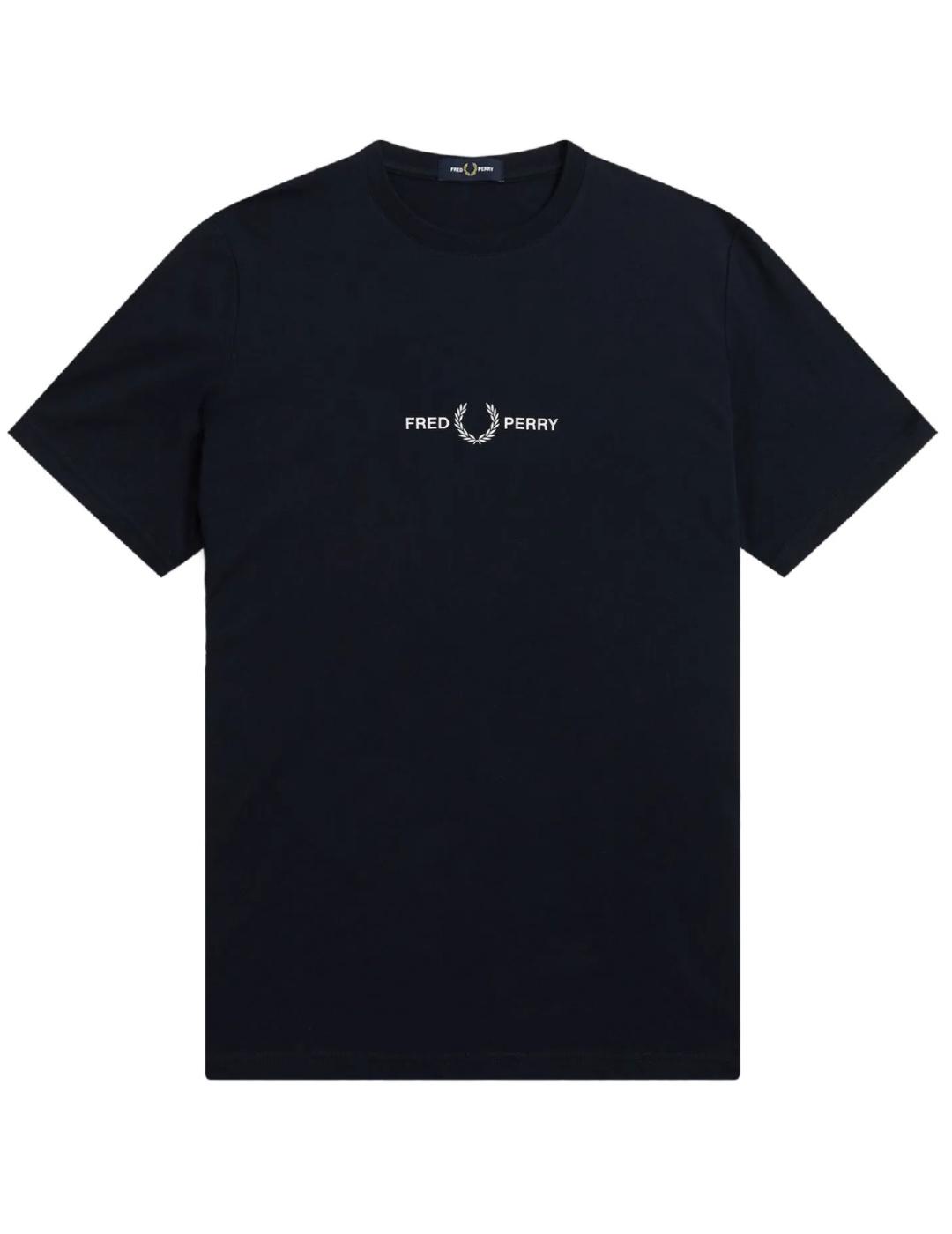 Camiseta Fred Perry marino logo centro de hombre-b