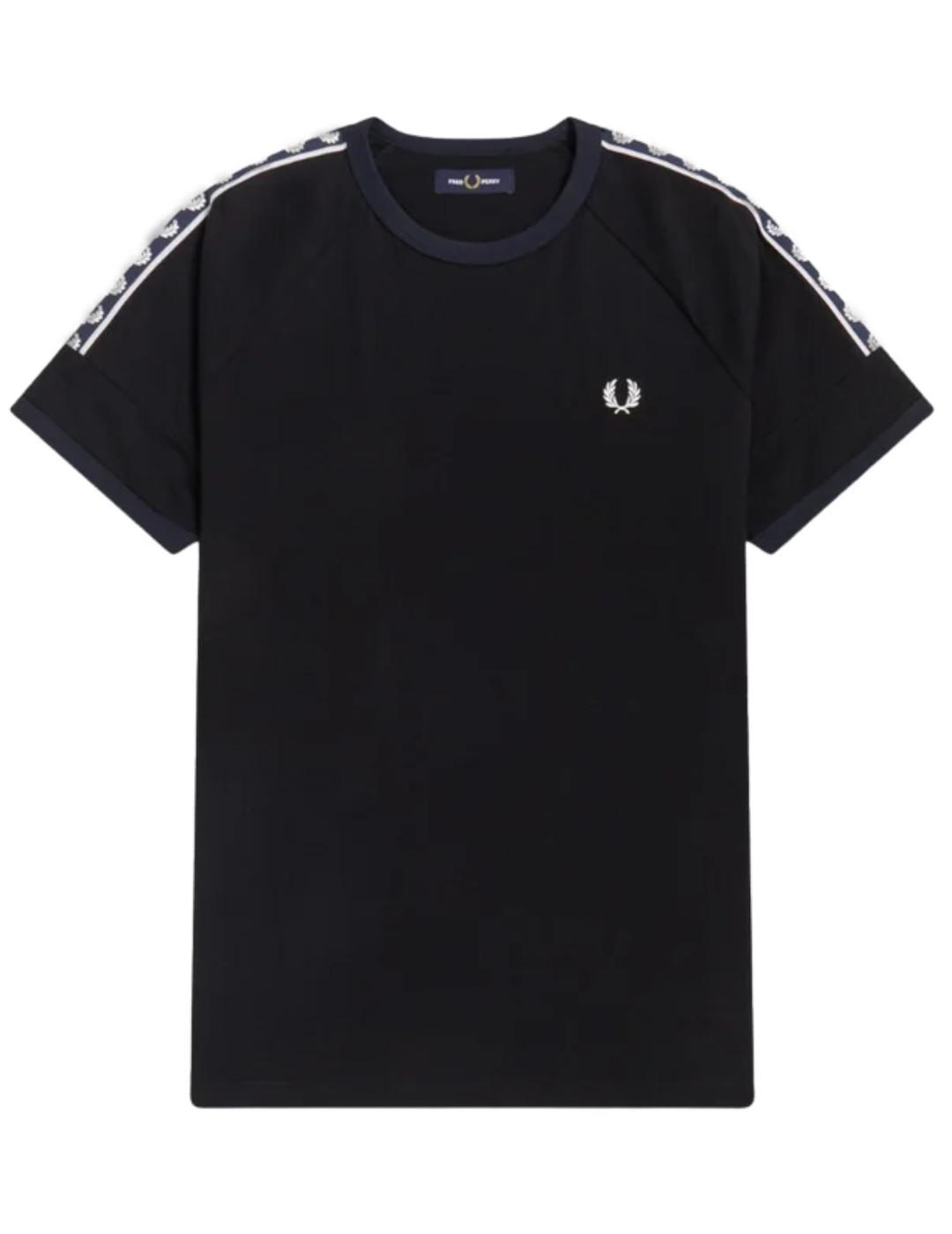 Camiseta Fred Perry negra y marino para hombre -b