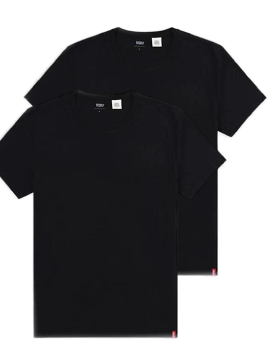 Pack 2 camisetas levis negra manga corta hombre-&