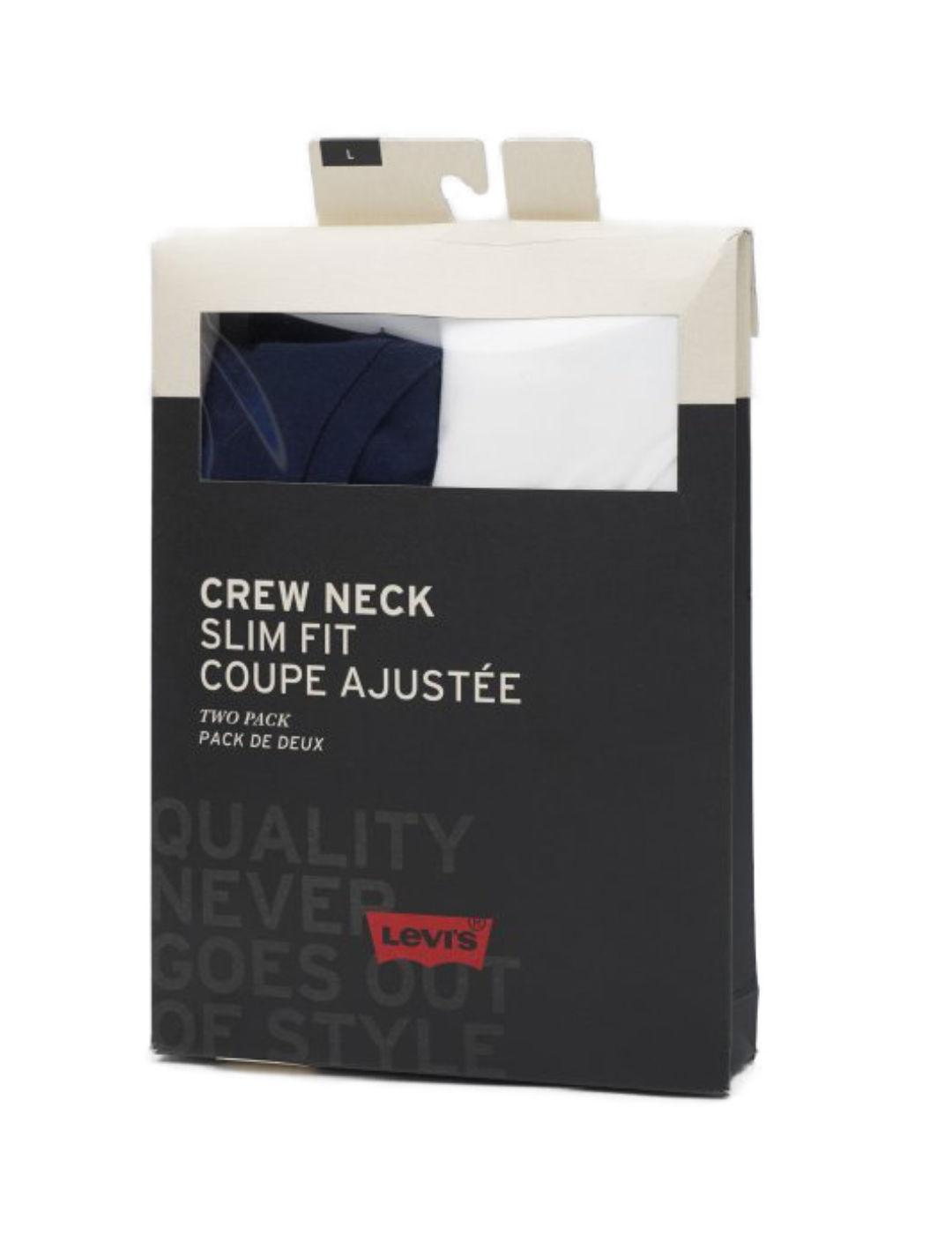 Pack 2 camisetas levis marino y blanco hombre-