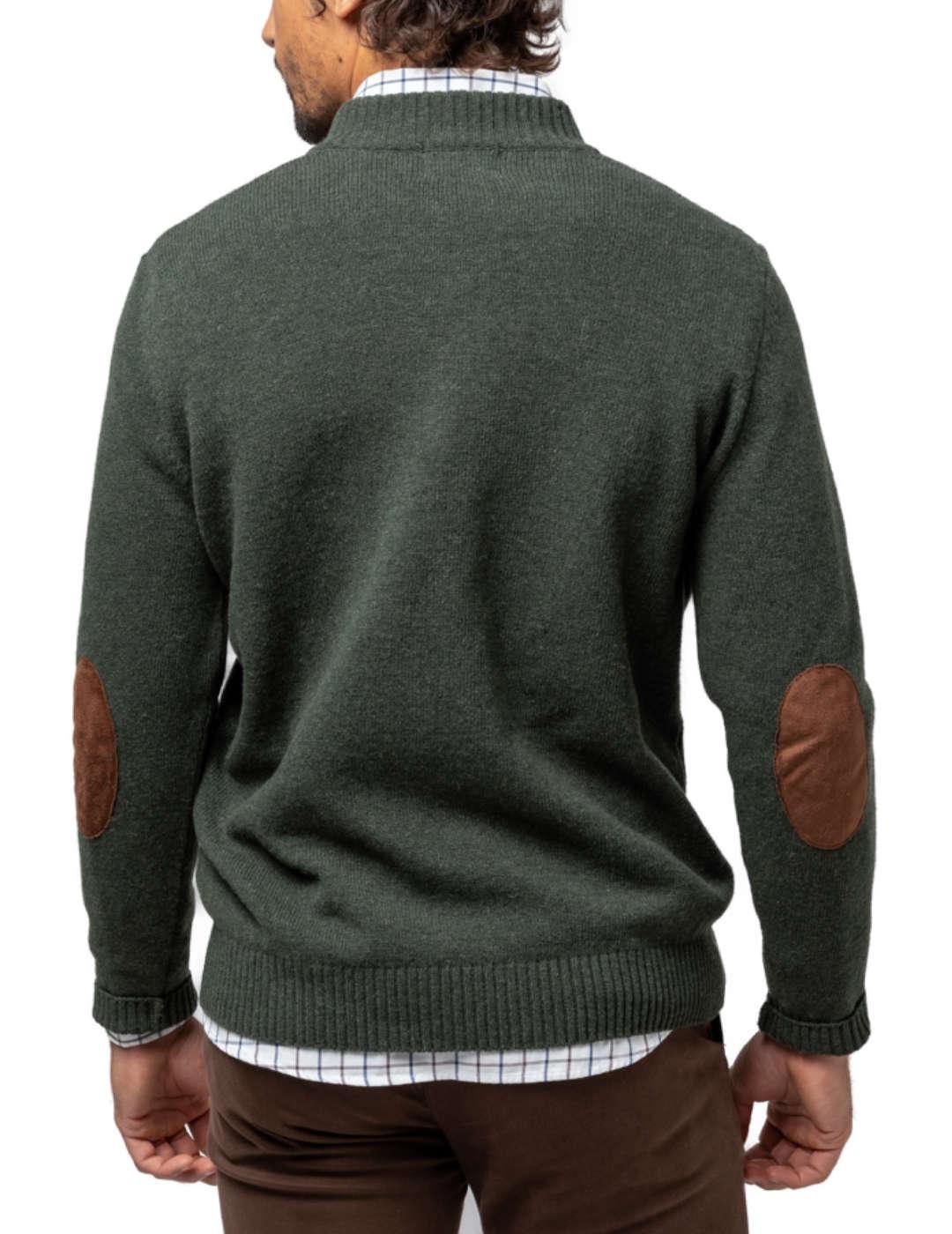 Jersey Scotta Zip verde para hombre-&