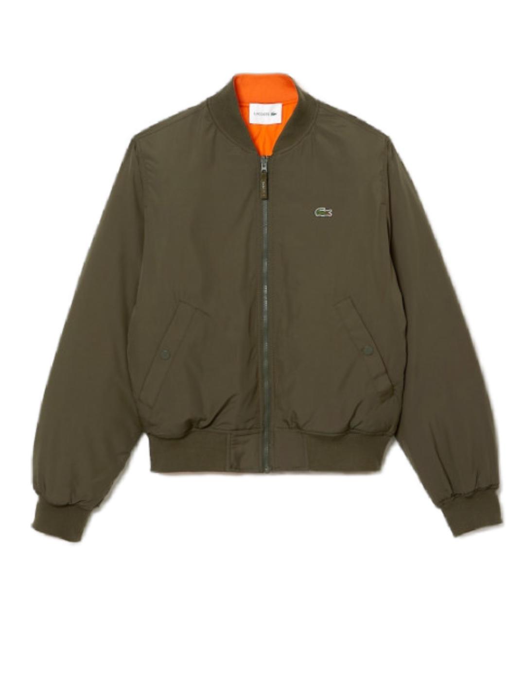 Bomber Lacoste reversible verde y naranja hombre-b