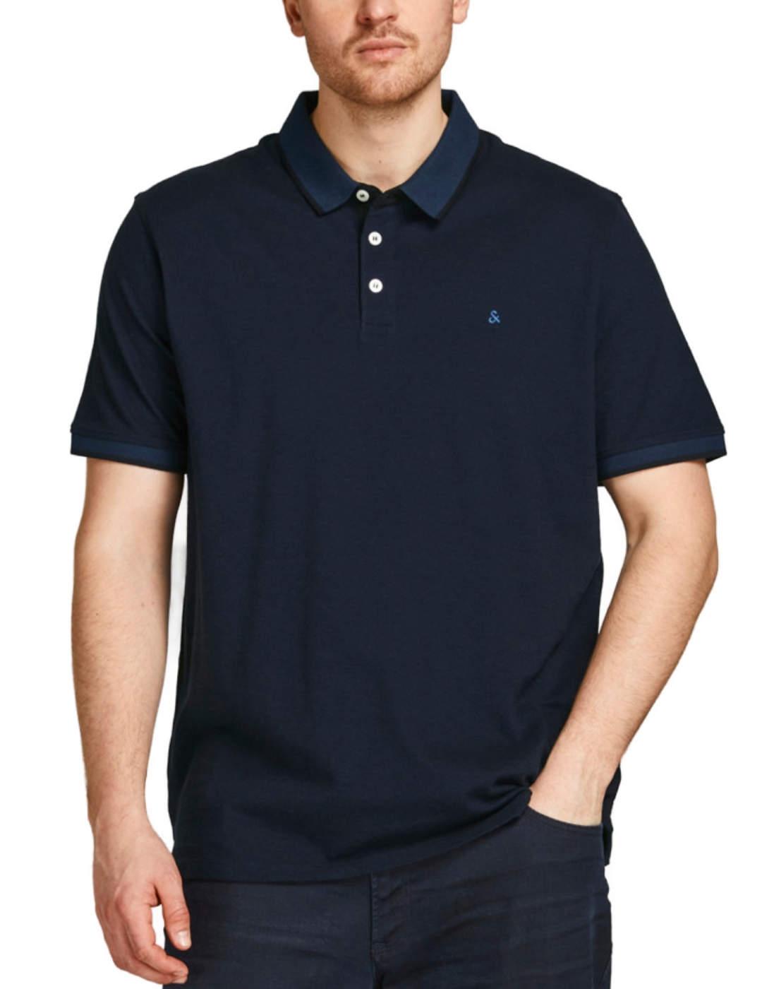 Polo Jack&Jones Paulos marino PLUS de hombre -b