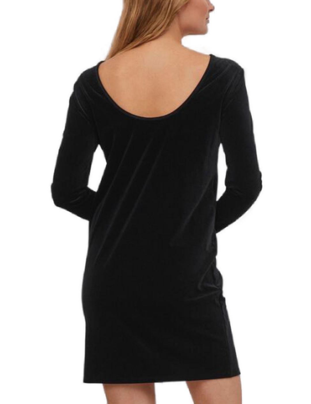 Vestido Vila Velvo corto negro para mujer -b