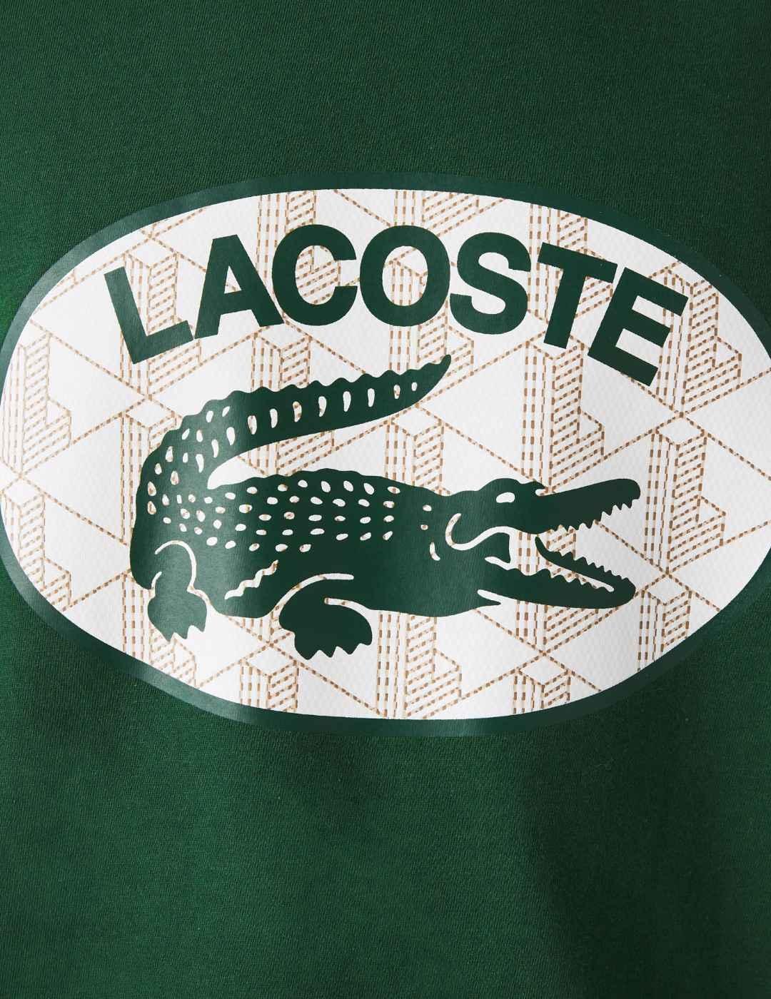 Camiseta Lacoste verde logo blanco de hombre-b