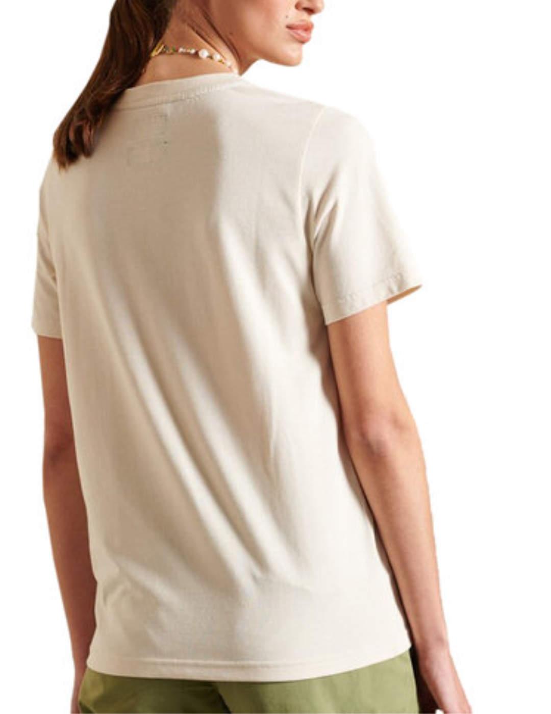 Camiseta Superdry Outdoors beige para mujer-z