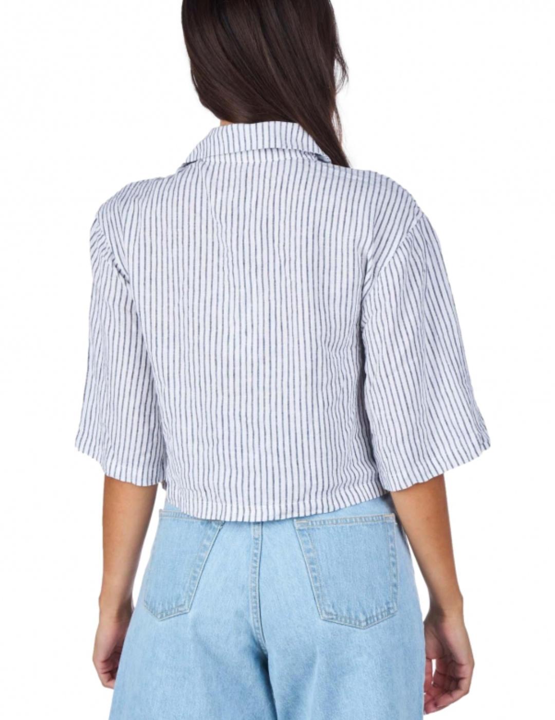 Camisa Only Linette blanco y marino para mujer-a