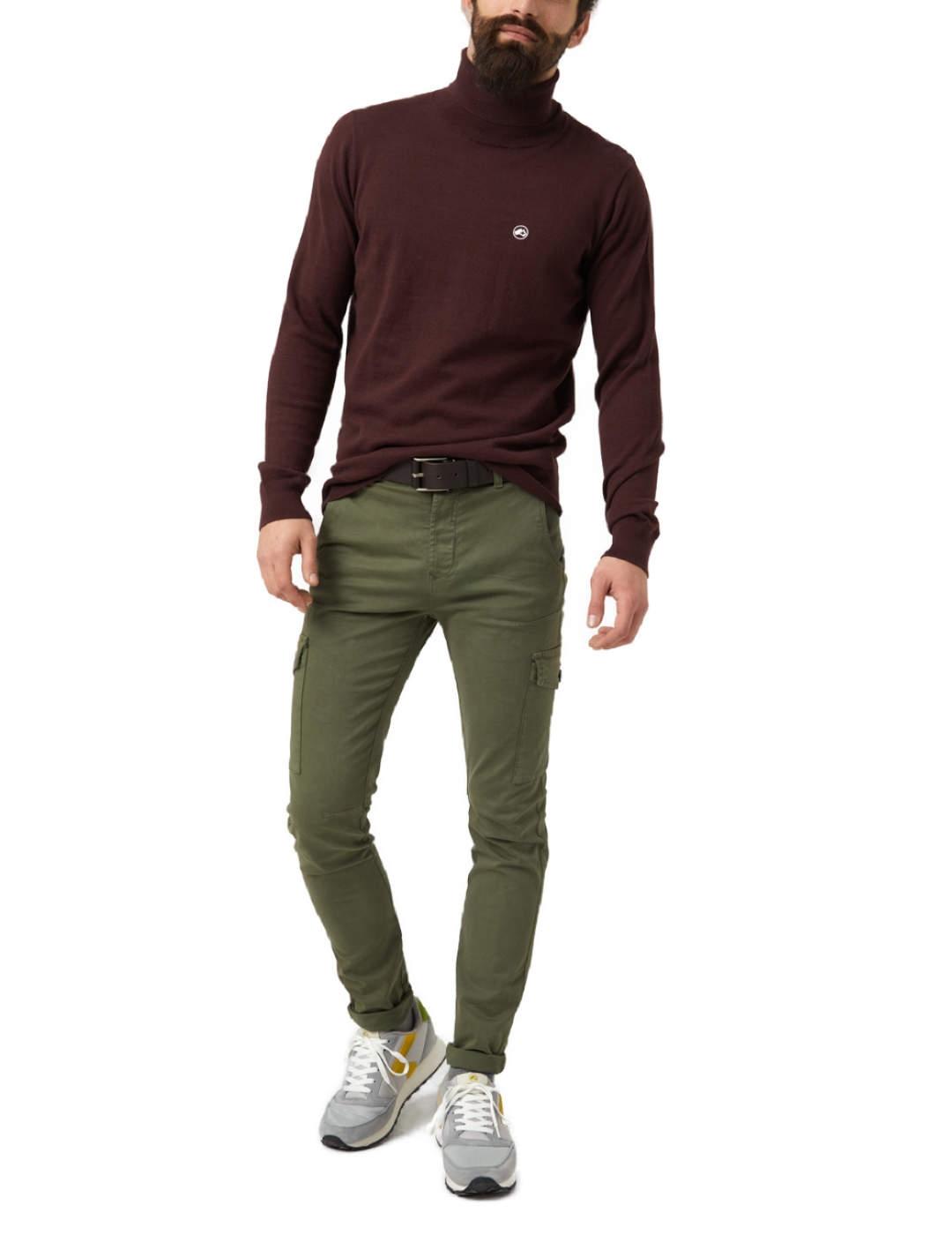 Jersey Altona marron cuello alto para hombre -b