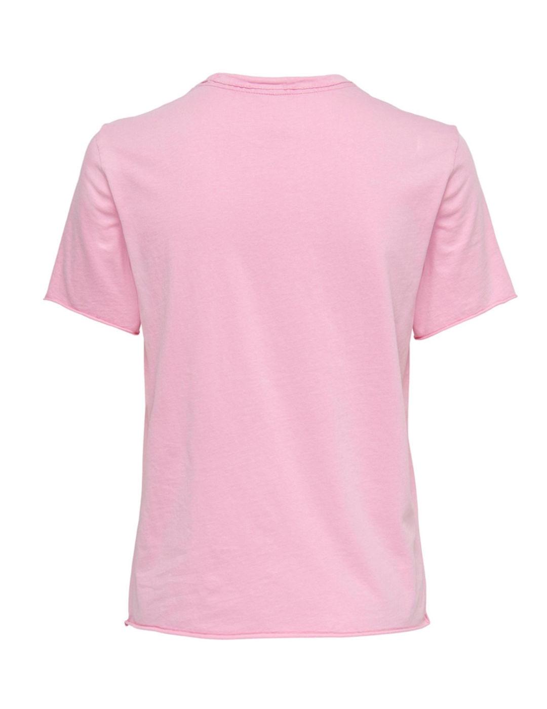 Camiseta Only Lucy rosa para mujer-b