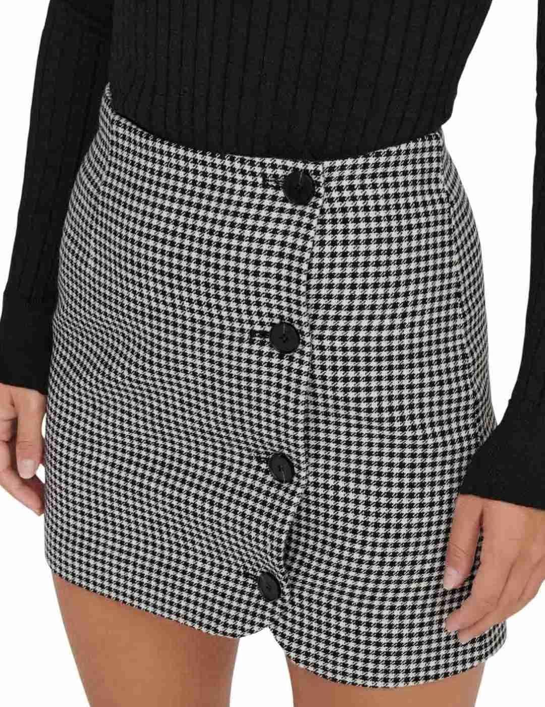 Falda Only Ladya en  pata de gallo para mujer-b