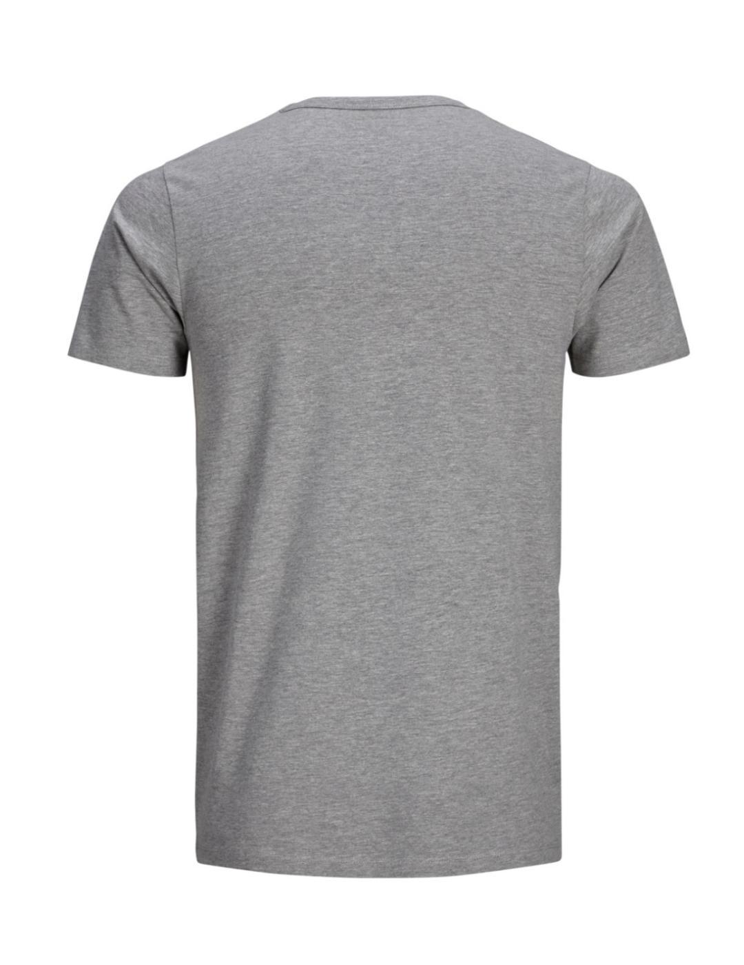 Camiseta Jack&Jones V-NECK Noos gris hombre -m