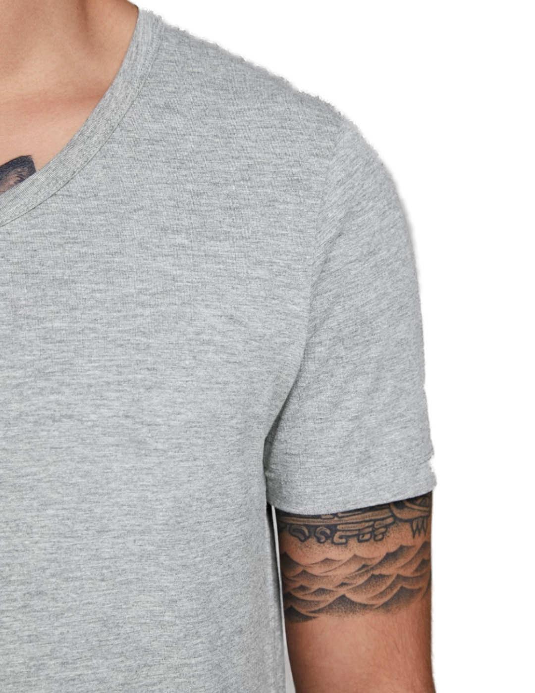 Camiseta Jack&Jones V-NECK Noos gris hombre -m