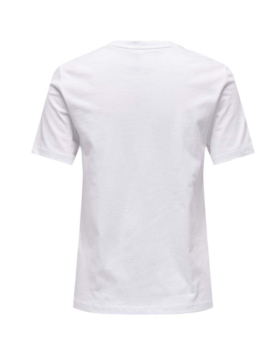 Camiseta Only Mille blanca de mujer-b
