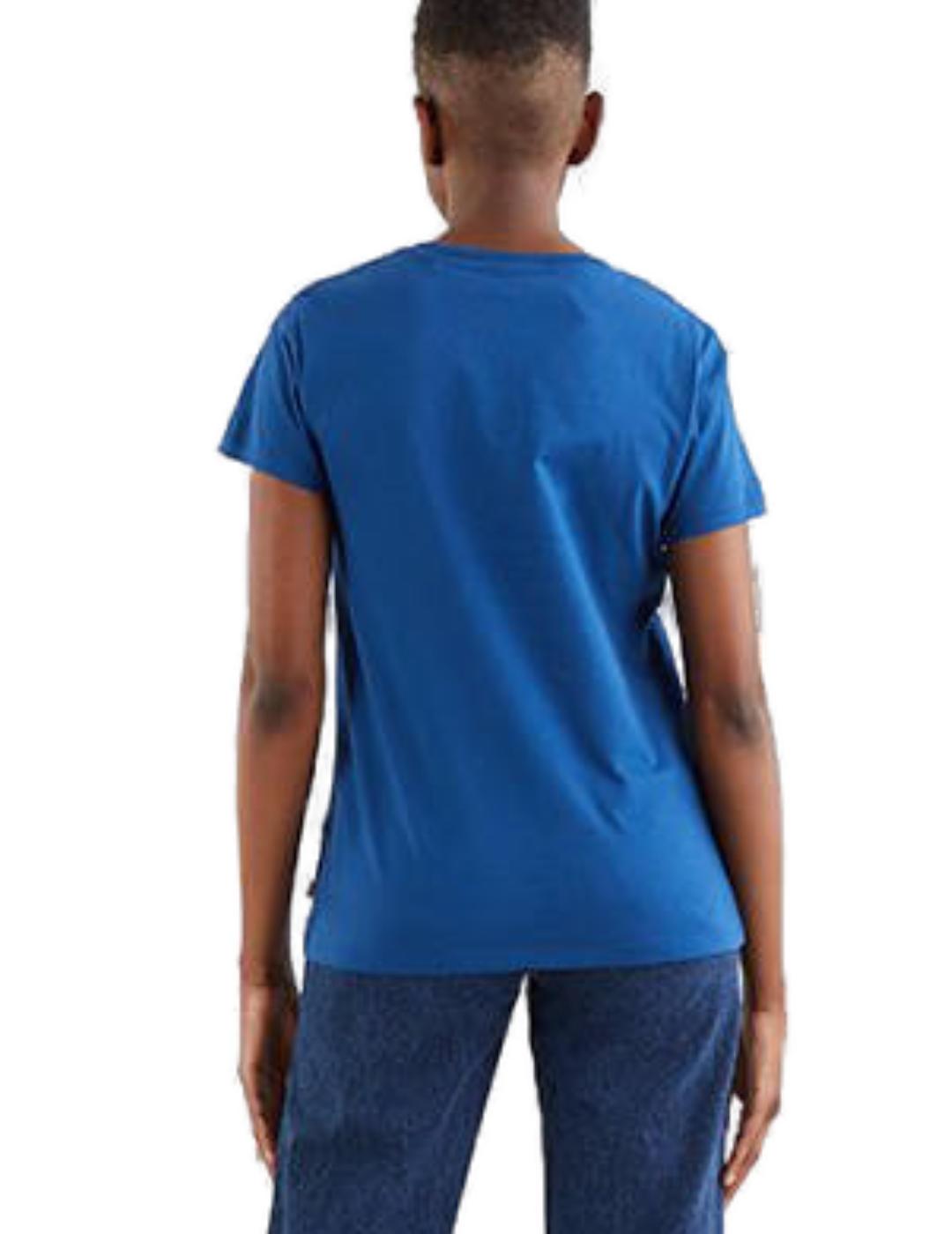Camiseta levis logo manga corta azul mujer -y