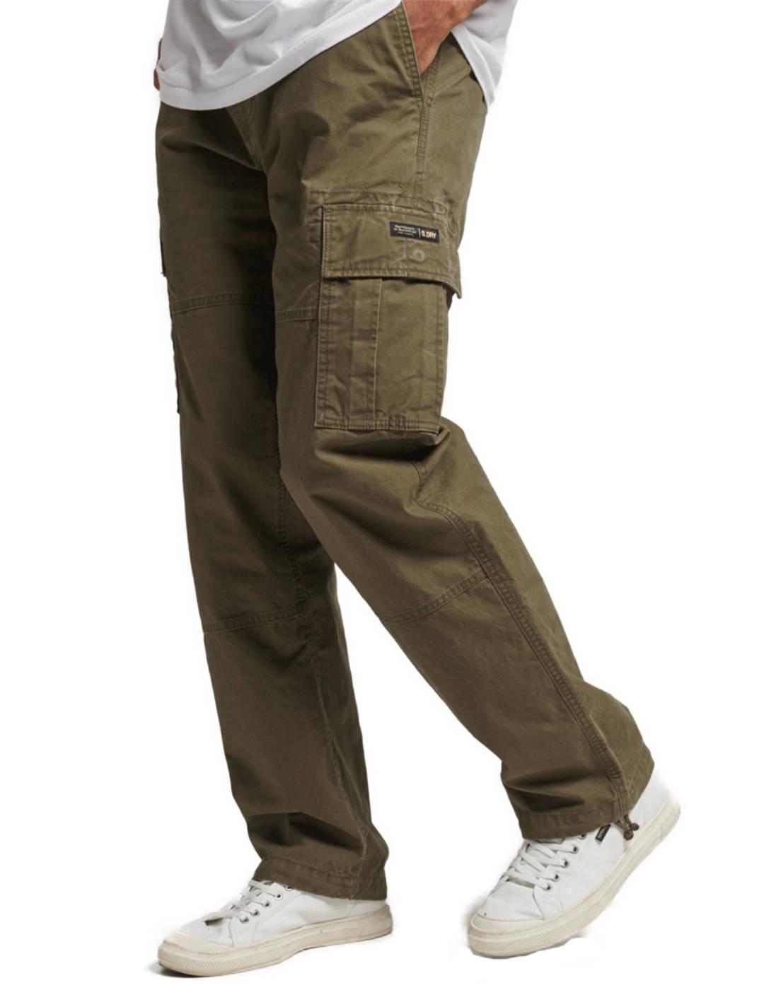 Pantalón Superdry cargo marrón de hombre-b