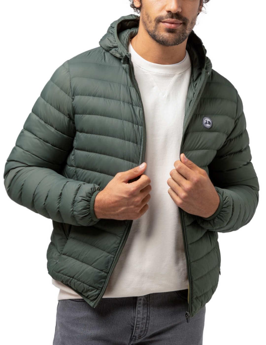 Plumas Scotta capucha verde para hombre -b