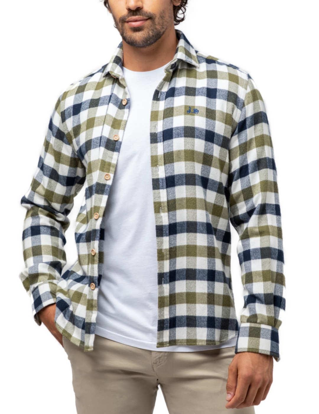 Sobrecamisa Scotta cuadros verde para hombre -b