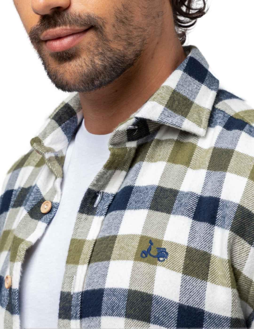 Sobrecamisa Scotta cuadros verde para hombre -b