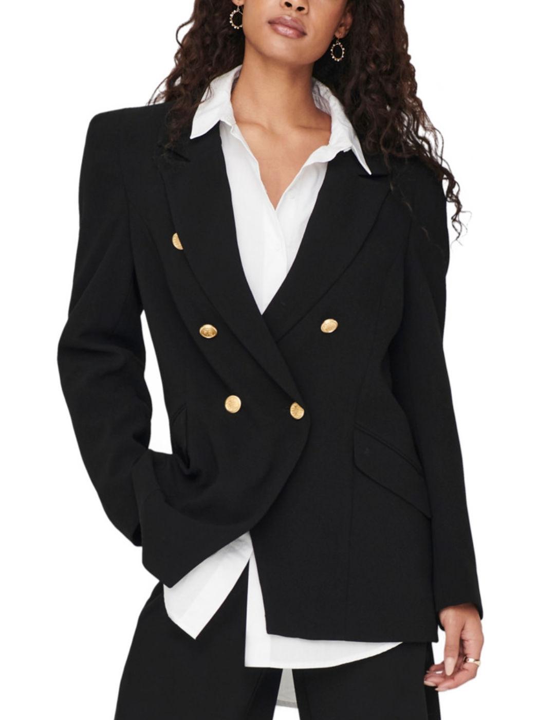 Blazer Only Gry negro para mujer -b