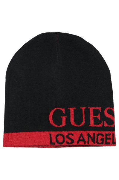 Pack bufanda y gorro guess negro/rojo hombre -V