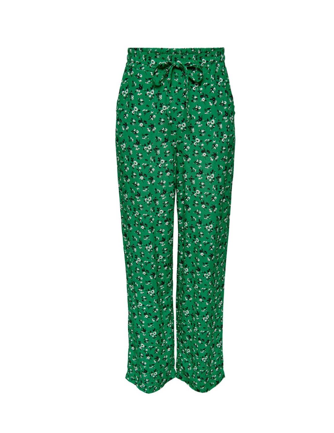 Pantalón Only Serena verde con flores de mujer-b