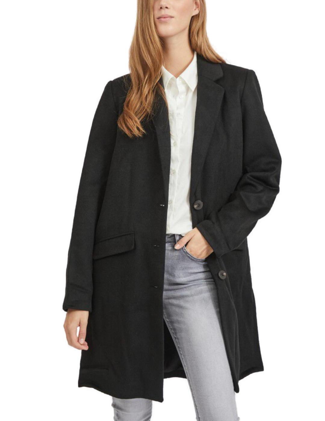 Abrigo vila negro oversize para mujer