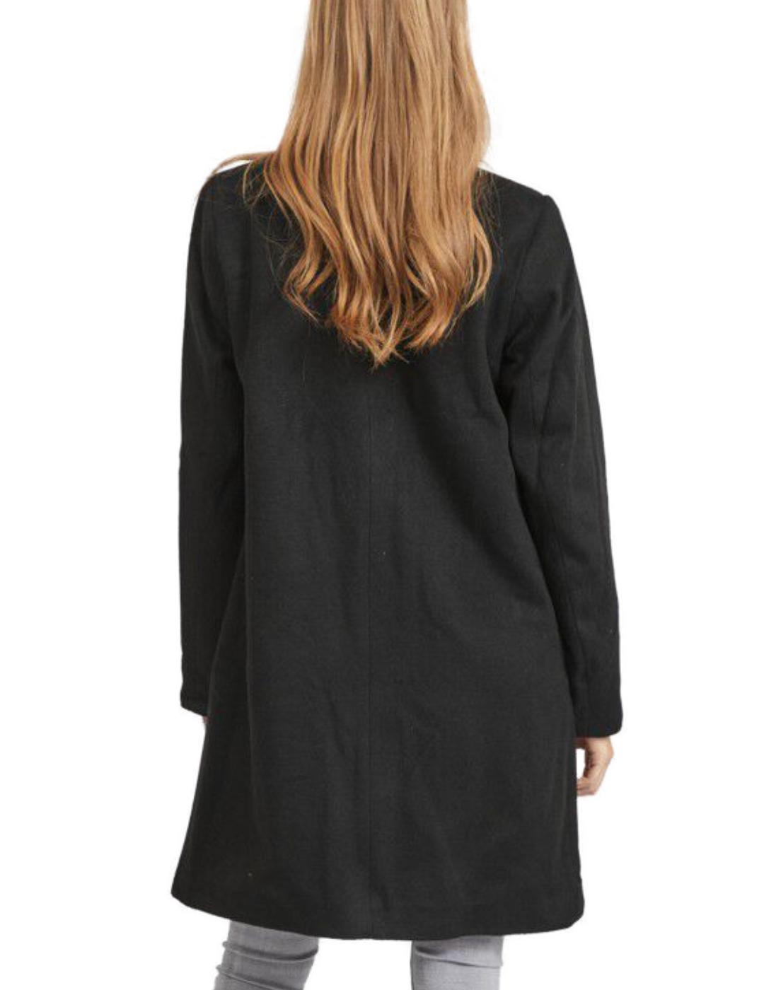 Abrigo vila negro oversize para mujer