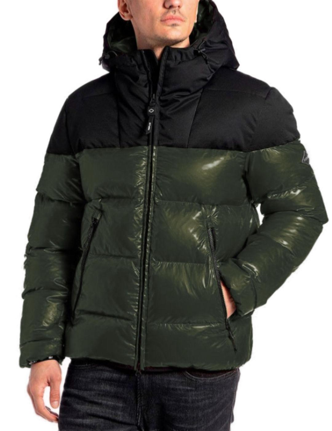 Chaqueta Replay de plumón verde/negro para hombre -b