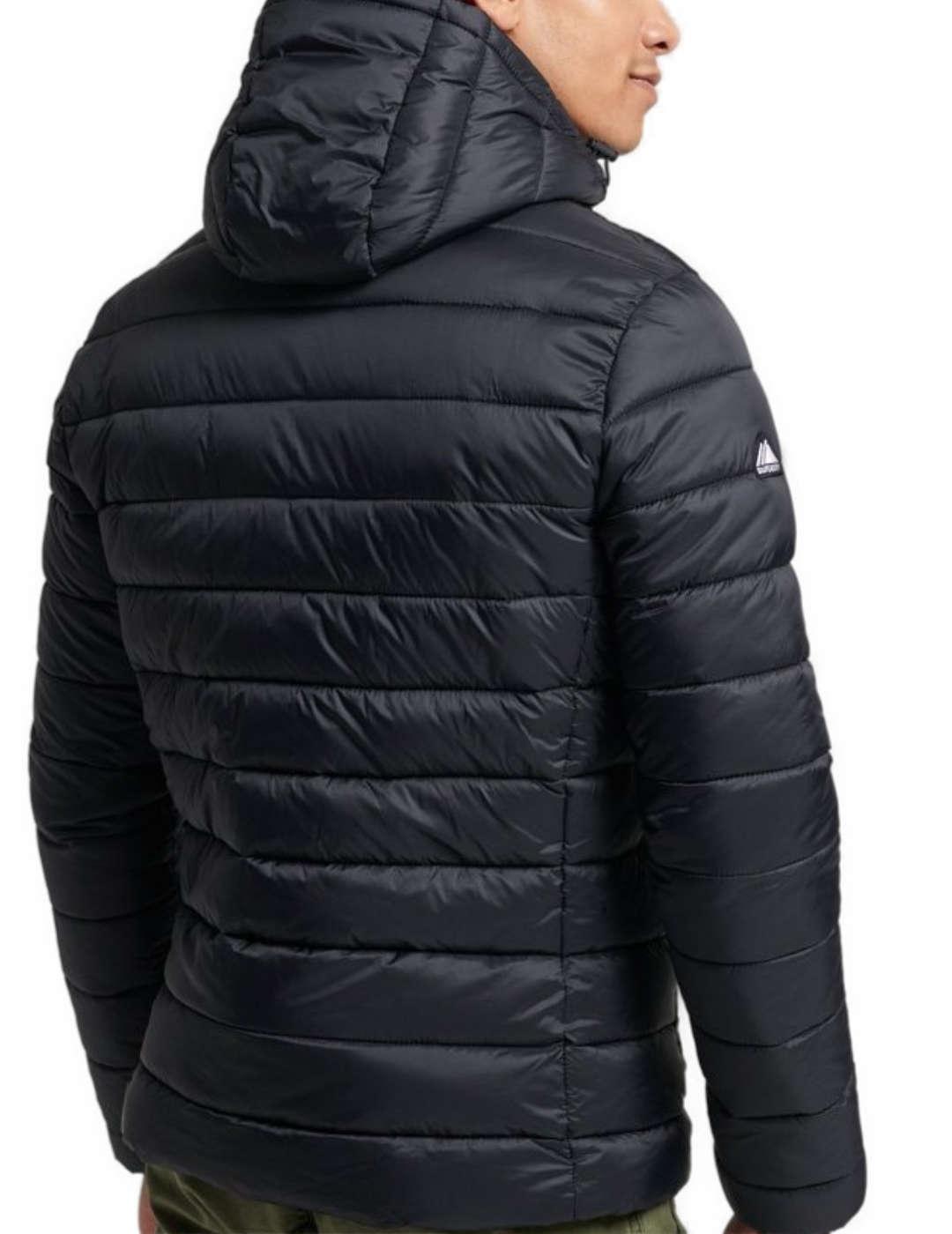 Plumas Superdry con capucha negro de hombre-b