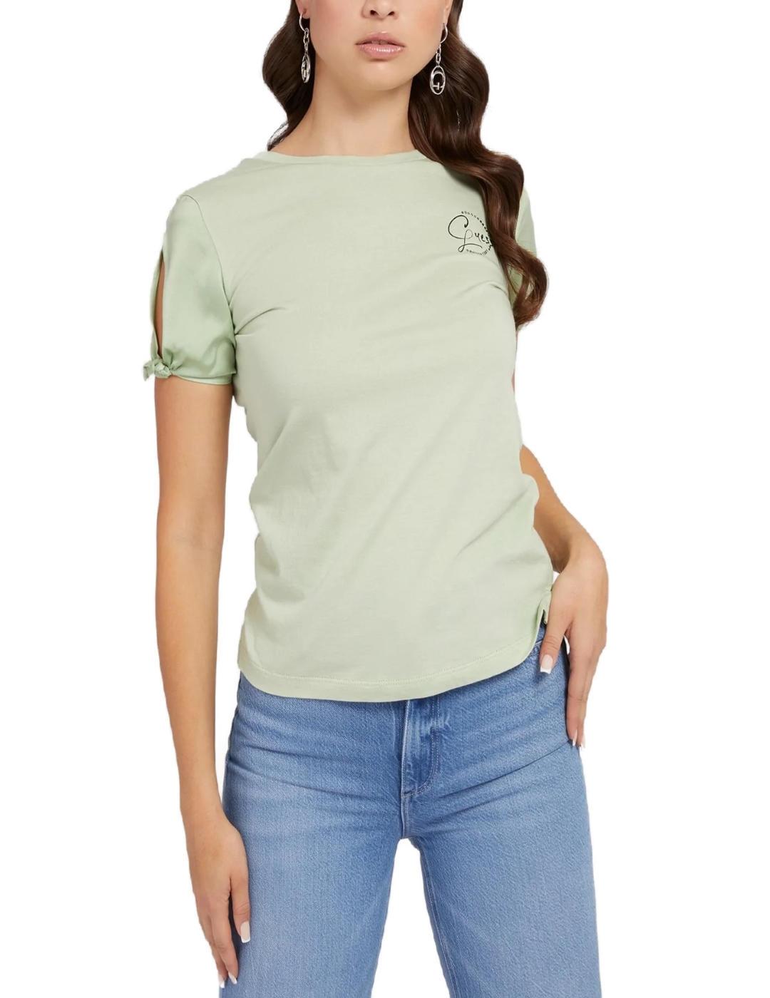 Camiseta Guess Guetta verde para mujer-a