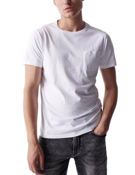 Camiseta Salsa blanca con bolsillo hombre