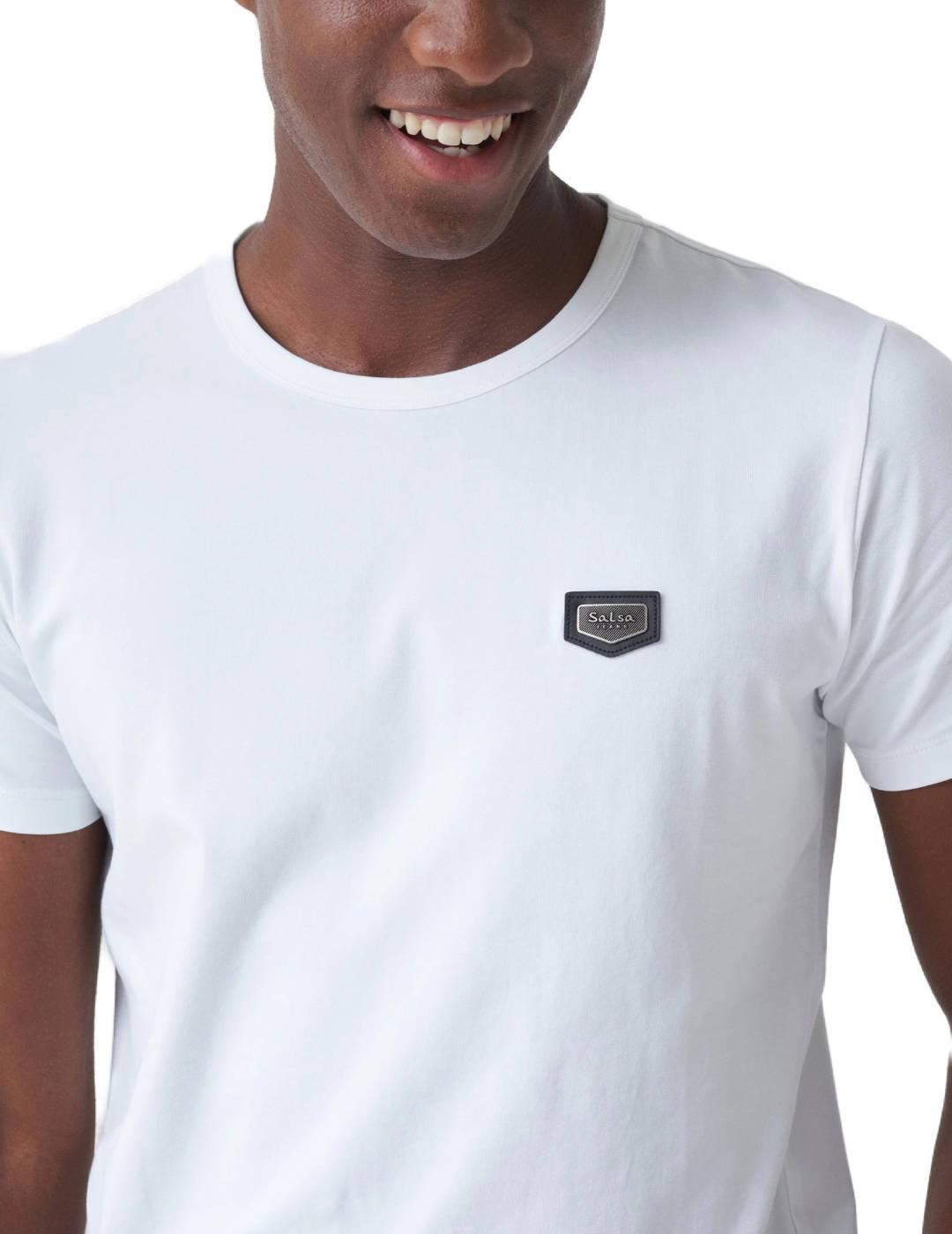 Camiseta Salsa con  logo en placa blanca hombre-