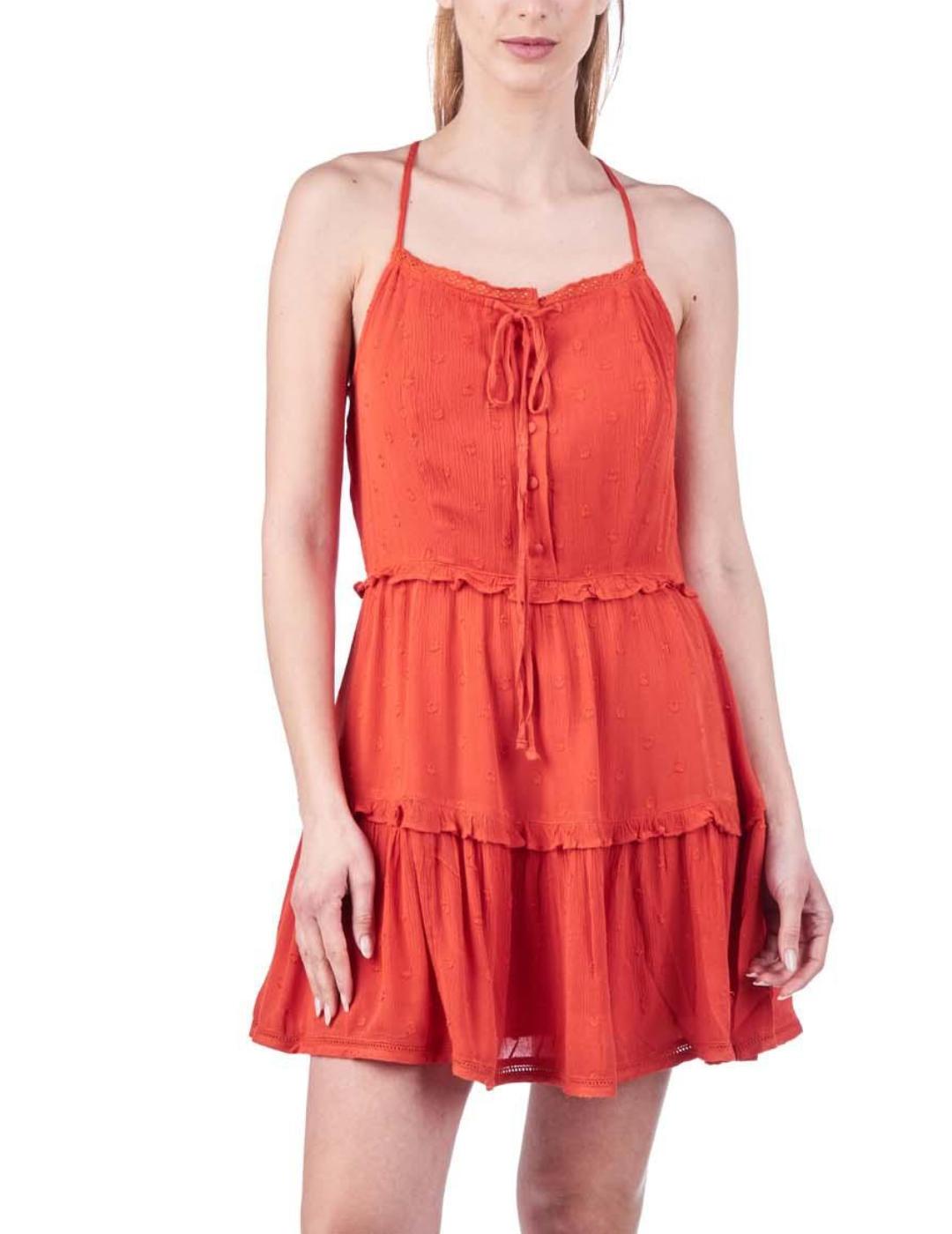 Vestido Superdry color teja para mujer -a