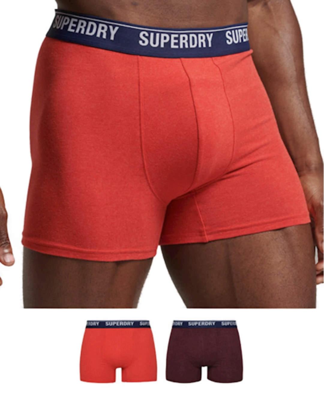 Intimo Superdry boxer pack2 rojo para hombre-b