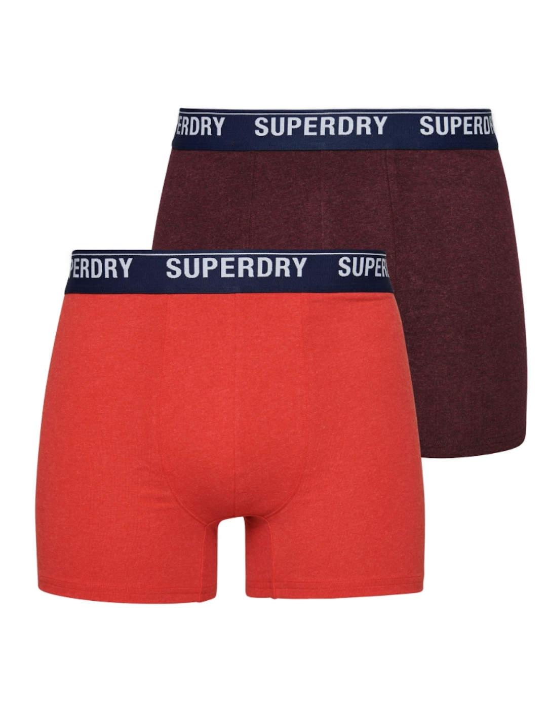 Intimo Superdry boxer pack2 rojo para hombre-b