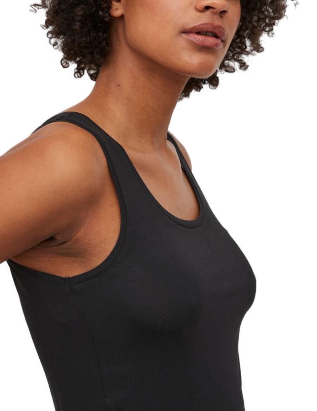 Camiseta Vila Daisy negra tirantes para mujer-c