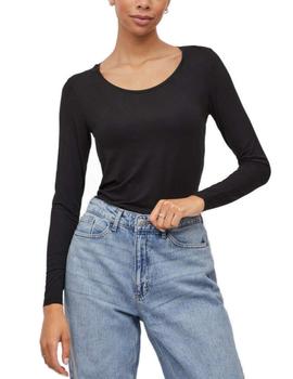 Camiseta Vila Daisy negra manga larga para mujer-c