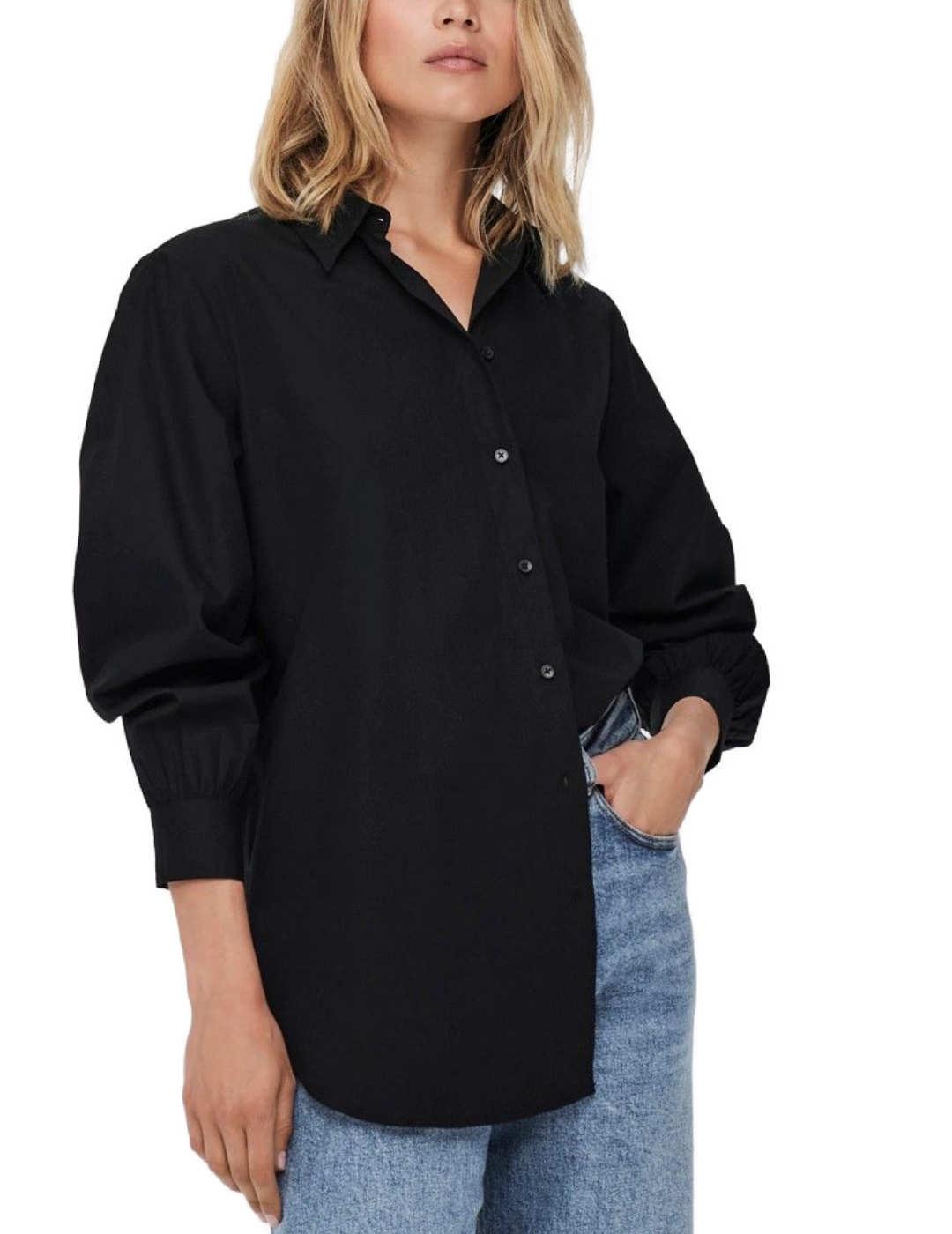 Camisa Only Nora negro oversize de mujer-b