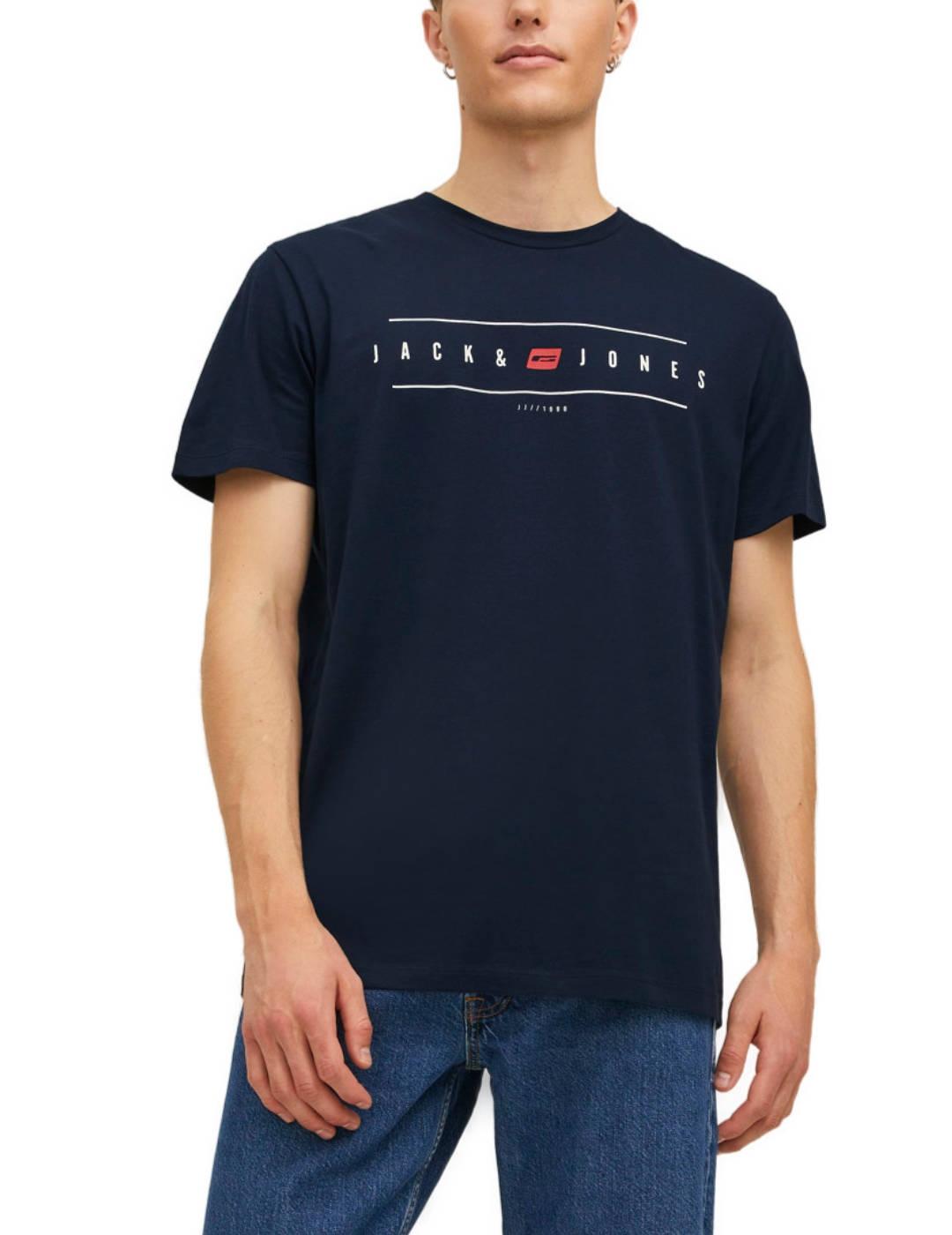 Camiseta Jack&Jones Flag marino para hombre-c