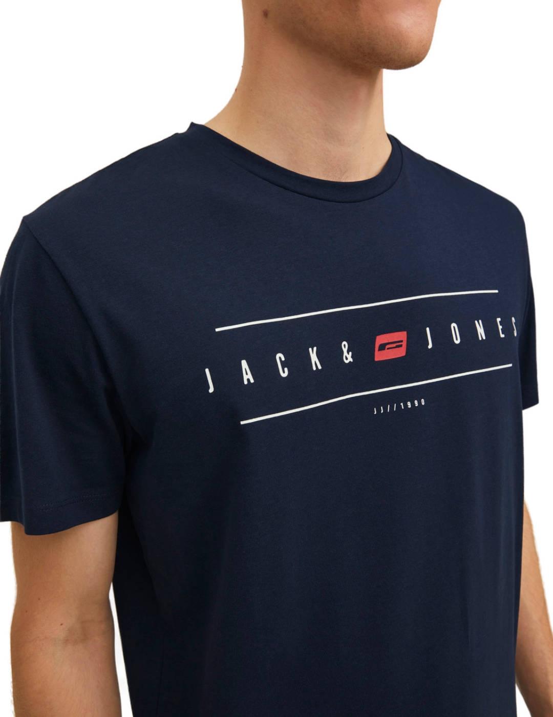 Camiseta Jack&Jones Flag marino para hombre-c