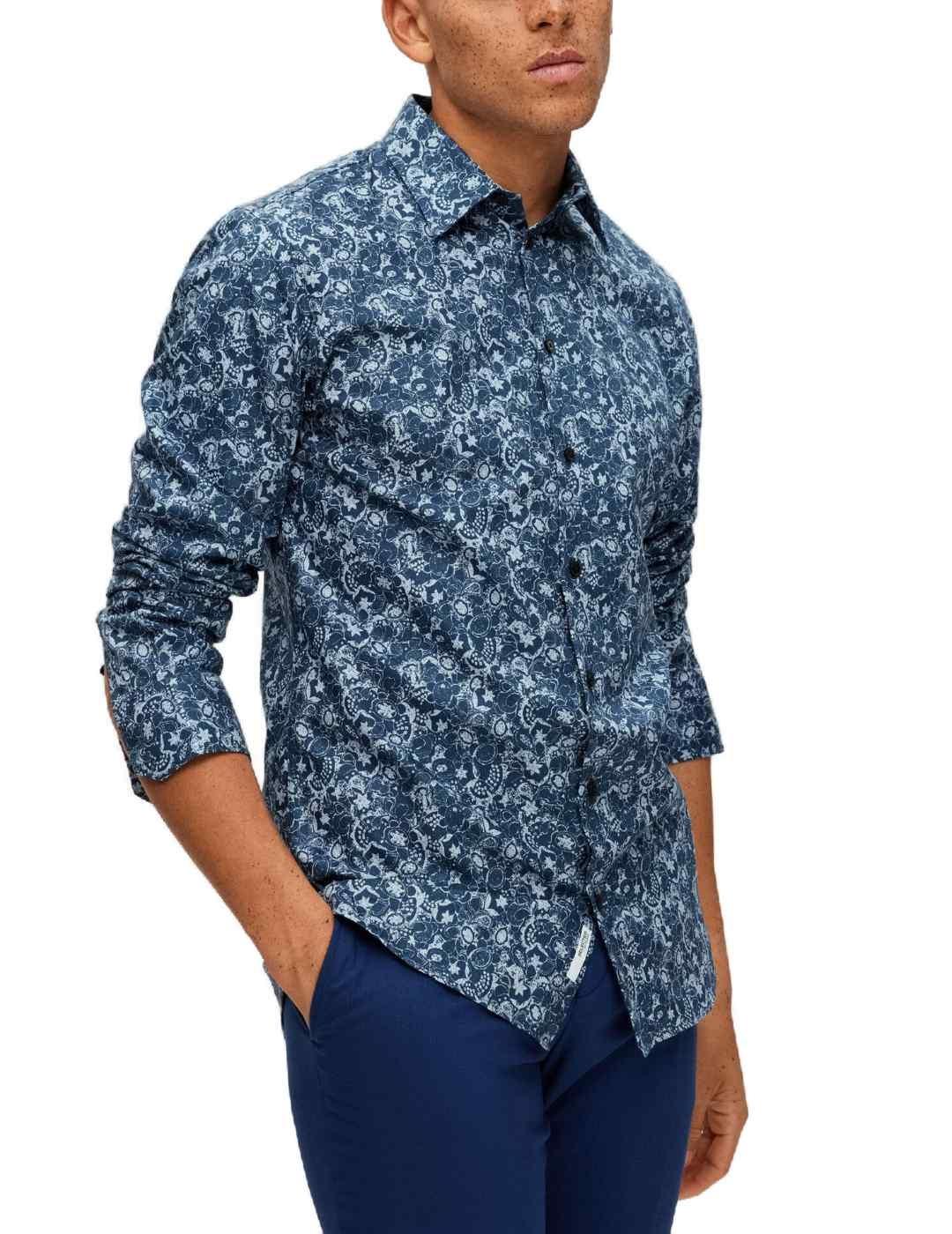 Camisa Sele Soho azul para hombre-c