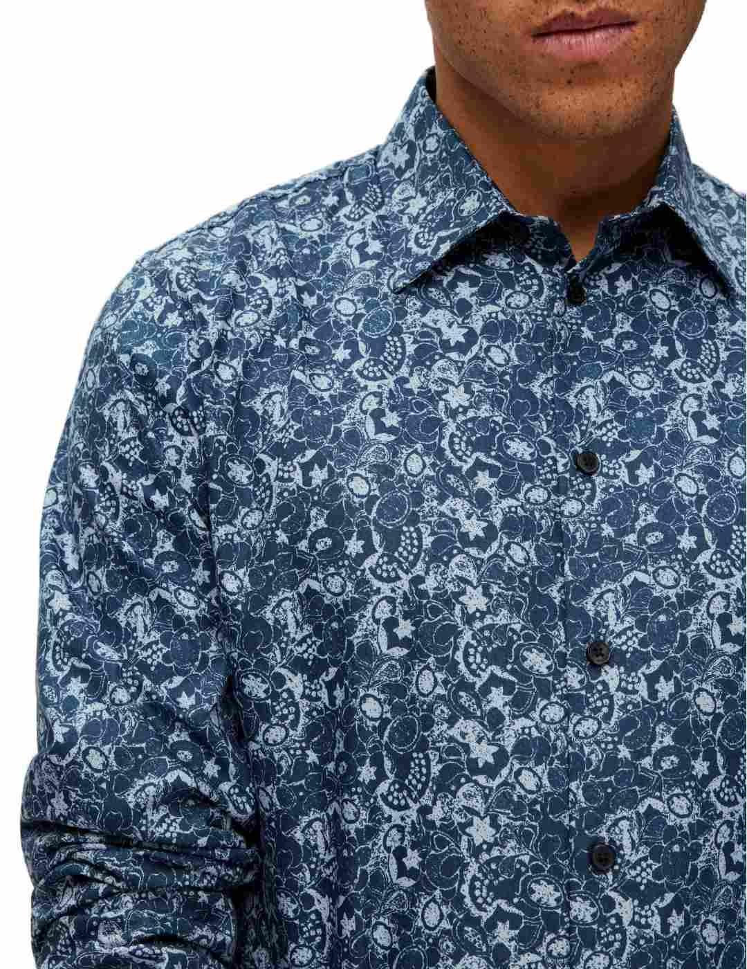 Camisa Sele Soho azul para hombre-c